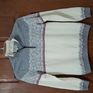 Icewear Gerde 1/4 Zip Merino Wool Pattern Fairasle Sweater Size Large